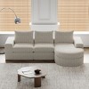 Modern Curved Chenille Sectional Sofa with Chaise Lounge, Convertible L-Shaped 3-Seat Modular Couch for Living Room & Bedroom–The Pop Home - 2 of 4