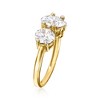 Ross-Simons 4.00 ct. t.w. CZ 3-Stone Ring in 14kt Yellow Gold - 3 of 4