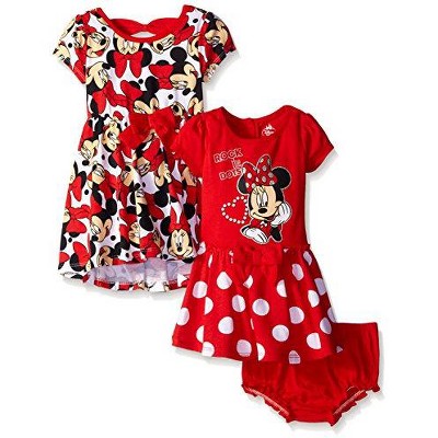 Disney Baby Girls' Minnie Mouse Rock The Dots Dresses (pack Of 2) : Target