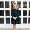 Hope & Henry Girls' Organic Long Sleeve Peter Pan Collar Ruffle Cuff Party Dress, Merry Pine Plaid, 7 - 2 of 4