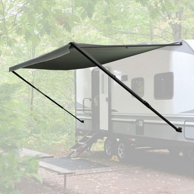 RecPro 21 Foot Charcoal Polyester RV Awning with Motor Retraction
