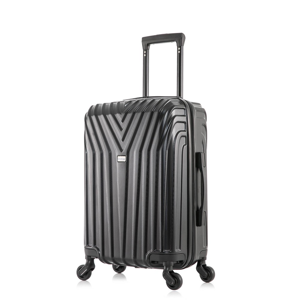 Photos - Luggage InUSA Vasty Lightweight Hardside Carry On Spinner Suitcase - Black 