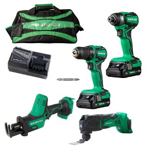 Metabo HPT KC18DDX4SM 18V MultiVolt Brushless Lithium-Ion Cordless 4-Tool Sub-Compact Combo Kit with 2 Batteries (2 Ah) - 1 of 4