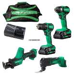 Metabo HPT KC18DDX4SM 18V MultiVolt Brushless Lithium-Ion Cordless 4-Tool Sub-Compact Combo Kit with 2 Batteries (2 Ah)