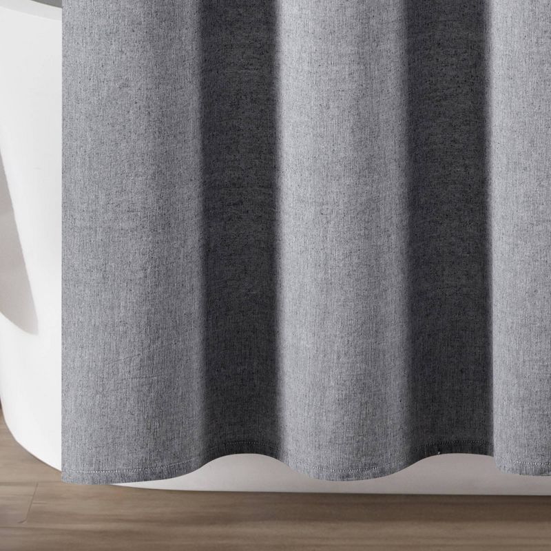 Farmhouse Button Striped Yarn Dyed Woven Cotton Single Shower Curtain - Lush Décor, 5 of 9