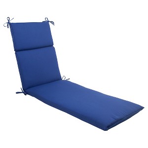 Outdoor Chaise Lounge Cushion - Navy Fresco Solid - Pillow Perfect, Blue Solid