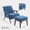 CAVINAS Linen Accent Chair with Mid-Height Backrest and Ottoman,Mid-Century Upholstered Living Room Chairs,Reading Chairs for Living Room - 3 of 4