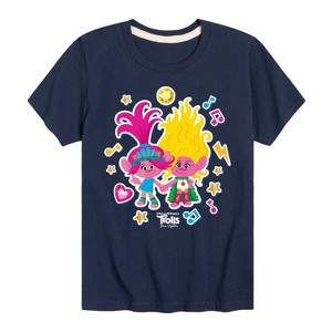 Boys' - Trolls - Poppy and Viva Stickers Short Sleeve Graphic T-Shirt - 1 of 4