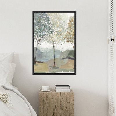 Amanti Art Breezy Landscape Trees III by Allison Pearce Canvas Wall Art Print Framed 23-in. x 33-in. in Black