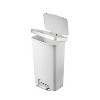LunaLulinlk 11.9 Gallon Kitchen Trash Can, Plastic Step-On Kitchen Trash Can, White - 4 of 4