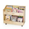 Guidecraft Mobile Book Organizer - Natural: Kids Mobile Book Cart and Mobile Classroom Storage - 3 of 4