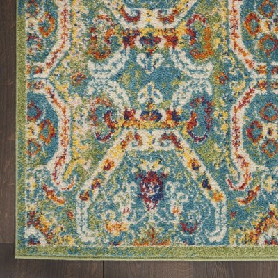 Turquoise Multicolor 8' x 10' Medallion Synthetic Area Rug