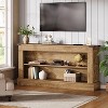 Tribesigns 63-Inch Long Console Table, Farmhouse Sofa Console Behind Couch with Shelves for Living Room, for Foyer,Entryway,Hallway, Brown - 3 of 4