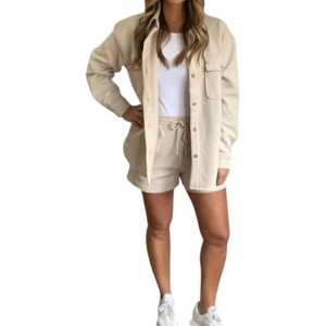 Women's Textured Check Pocket Jacket - ALLIE ROSE - 1 of 2