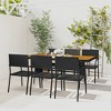 vidaXL Patio Dining Set Garden Outdoor Wicker Conversational Set PE Rattan - Black 6 Items - 2 of 4