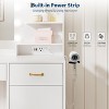 Vanity Desk with Mirror, LED Lights and Power Outlet Makeup Table with 3 Drawers and Storage Shelves Dressing Table - 2 of 4