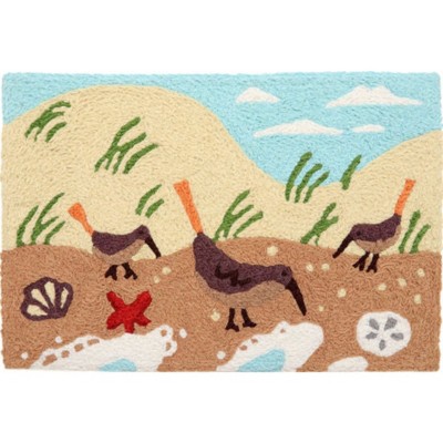 Jellybean Sandpiper by the Ocean’s Edge Doormat – 20”x30” Indoor/Outdoor Coastal Welcome Mat – Beach Shoreline Design