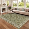 Modern Washable Area Rug, Floral Foldable Area Rug with Non Slip Backing, Low Pile Stain Resistant Soft Carpet for Bedroom Dining Room - 2 of 4