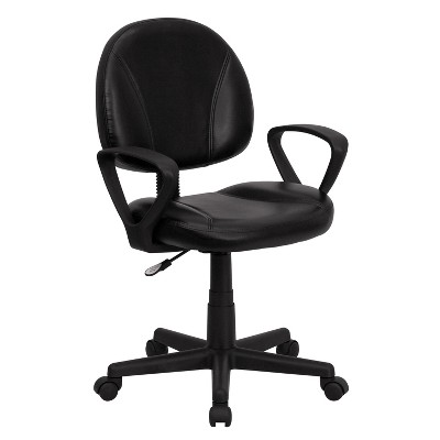 Emma and Oliver Mid-Back Black LeatherSoft Swivel Ergonomic Office Chair - Back Adjustment