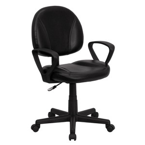 Emma and Oliver Mid-Back Black LeatherSoft Swivel Ergonomic Office Chair - Back Adjustment - 1 of 4