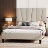 Full Size Bed Frame with Adjustable Headboard - Linen Upholstered Platform Bedframe, Mattress Foundation, No Box Spring Needed, Easy Assembly - 2 of 4
