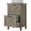 HOMCOM 2 Drawer Vertical File Cabinet with Silent Slides, Farmhouse Filing Cabinet with Barn Doors for A4/Letter Size, Printer Stand, Distressed Gray - 4 of 4