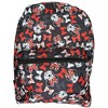 Minnie Mouse & Bows All Over Print Black and Red 16" Backpack with Front Pocket - 2 of 4