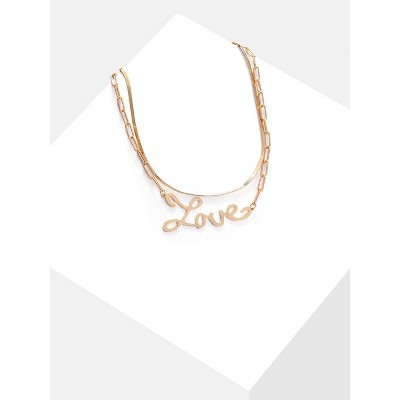 SOHI Women's Gold Everyday Multi-Layer Necklace