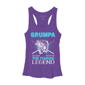Women's Design By Humans Grumpa Man Myth Fishing Legend By HoangCathrine Racerback Tank Top - 1 of 2