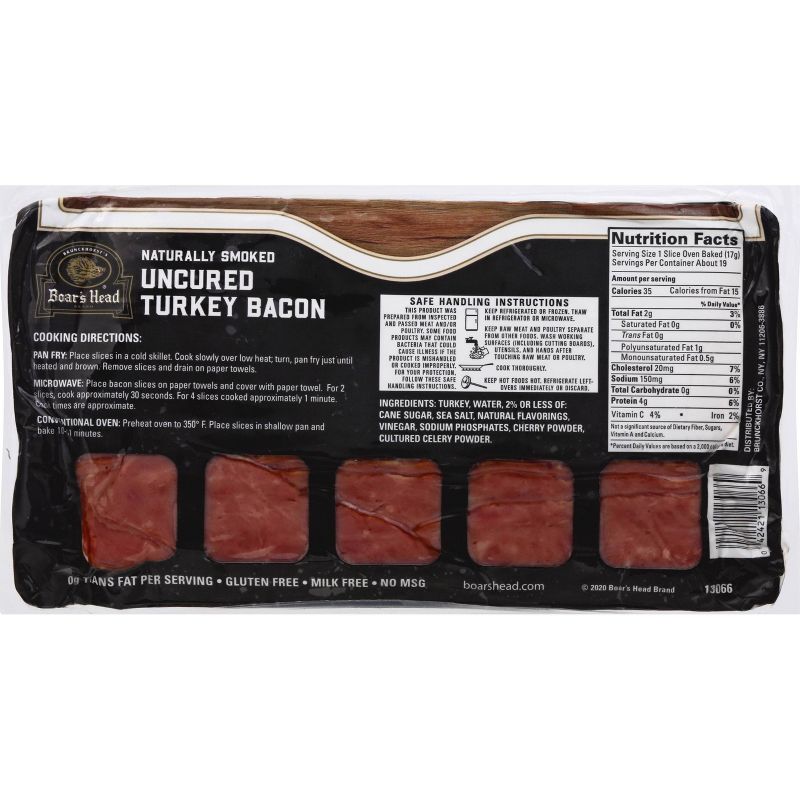 Boar&#39;s Head Uncured Turkey Bacon - 12oz, 3 of 5