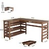 Tribesigns 53.14-Inch L-Shaped Computer Desk with Moveable CPU Stand, All-Wood Corner Home Office Desk with 4-Tier Storage Shelf - 3 of 4