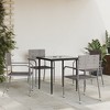 vidaXL Garden Dining Set Grey and Black Poly Rattan, Steel, Tempered Glass - 31.5" Table Length 4 Items - 2 of 4