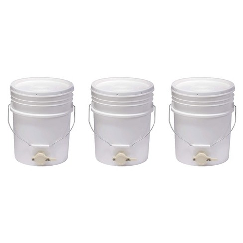 1-Gal. White Plastic Pail (Pack of 3)