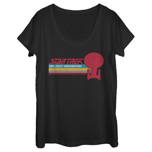 Women's Star Trek: The Next Generation USS Enterprise Vertical Retro Rainbow Logo Scoop Neck - image 1 of 4