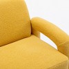 SEYNAR Mid-Century Modern Boucle 51'' Solid Wood Curved Sofa Set of 2 with Accent chair, Yellow,51.5''W*31.1''D*28.7''H - 3 of 4