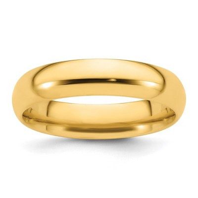 Black Bow Jewelry 2mm to 6mm 14K Yellow Gold Domed Comfort Fit Band