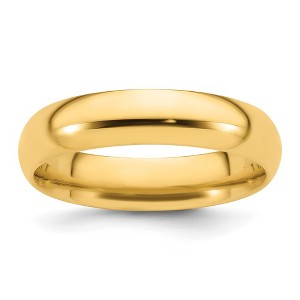 Black Bow Jewelry 2mm to 6mm 14K Yellow Gold Domed Comfort Fit Band - 1 of 4