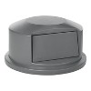 Rubbermaid Commercial Round Brute Dome Top Receptacle Push Door 24 13/16 x 12 5/8 Gray 264788GRA - 2 of 3