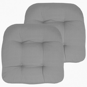 Patio Cushions Outdoor Chair Pads Thick Fiber Fill Tufted 19" x 19" by Sweet Home Collection® - 1 of 4