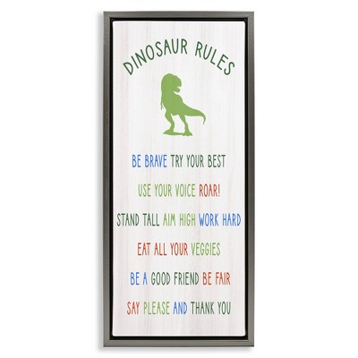 Stupell Industries Dinosaur Rules Kids List, 11" x 25"