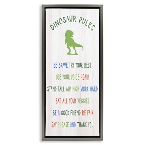Stupell Industries Dinosaur Rules Kids List, 11" x 25" - 1 of 4