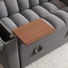 65" Velvet 3-in-1 Foldable Sofa Bed with Hidden Laptop Desk, USB & Storage - 2 of 4