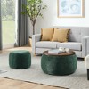 NicBex Modern Round Storage Ottoman Set of 2 Small Footstools with Panel Top for Bedroom and Living Room - 2 of 4