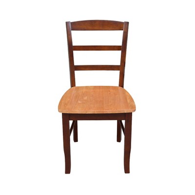 Elegant Black Wood Ladderback Side Chair Set of 2