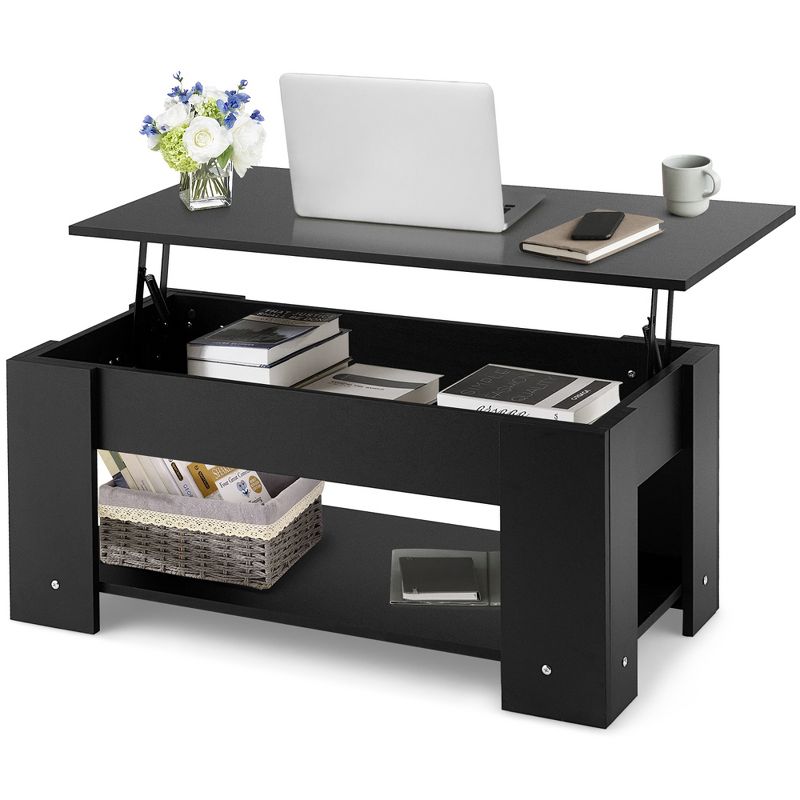 Costway Lift Top Coffee Table Modern Accent Table w/Hidden Storage Compartment & Shelf, 1 of 11