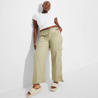 Women's High-rise Toggle Parachute Pants - Wild Fable™ Green Xxl : Target