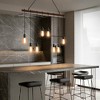 Tangkula Industrial Multi Pendant Light, 8-Light Iron Rustic Island Chandelier, Suspension Line Can Be Adjusted Freely, Wood Painted Finish - 3 of 4