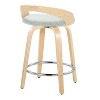 LumiSource Set of 2 24" Grotto Swivel Counter Height Barstools Natural/Green - 4 of 4