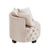 30.5" Velvet Upholstered Tufted Accent Leisure Chair with Round Back and 3 Cushions, Contemporary Club Chair for Living Room - 3 of 4