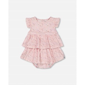 Girls Little Flowers Organic Cotton Romper - Deux par Deux - 1 of 3
